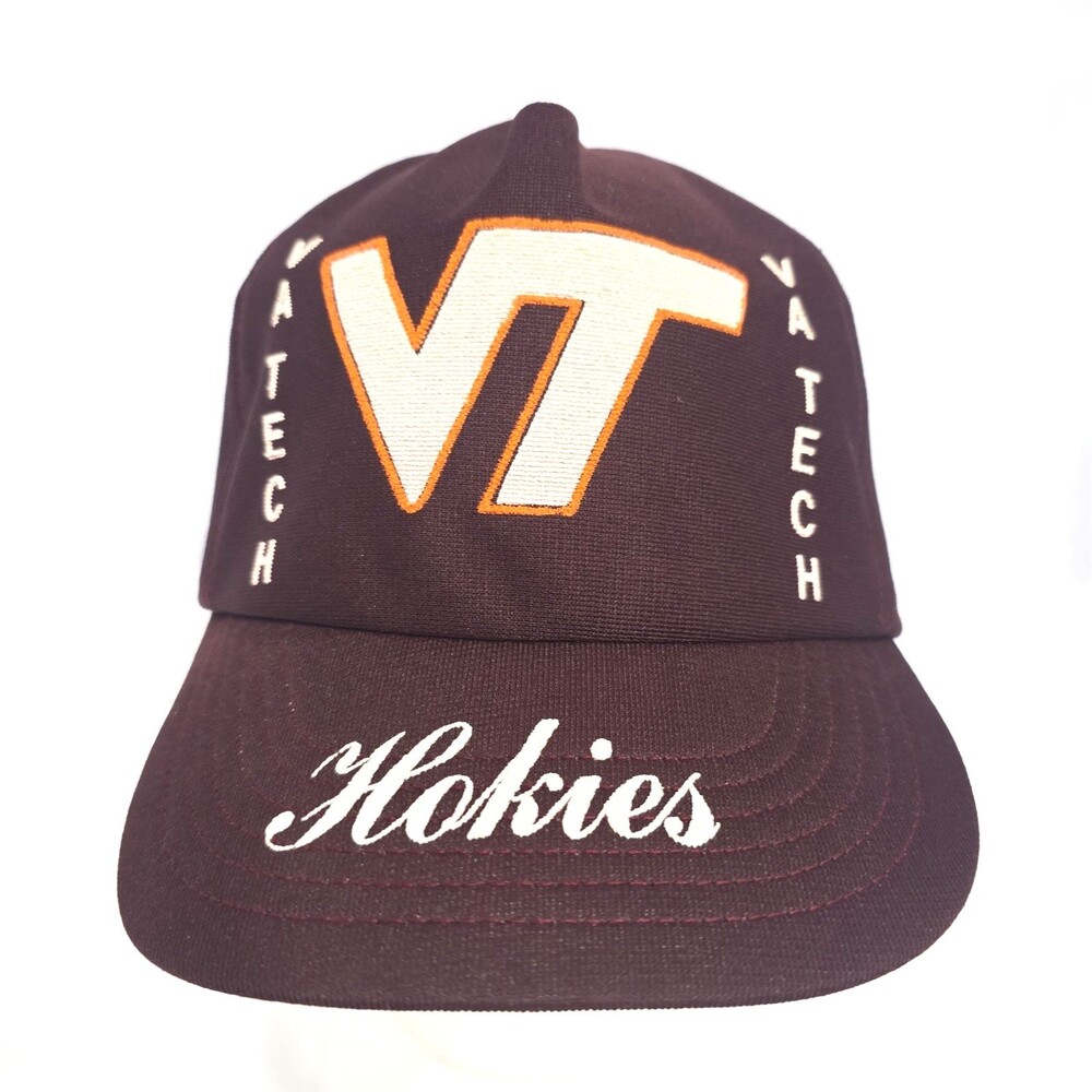 Rare Vintage Early 1980s Virginia Tech Hokies Script Side Hit Trucker Hat Snap